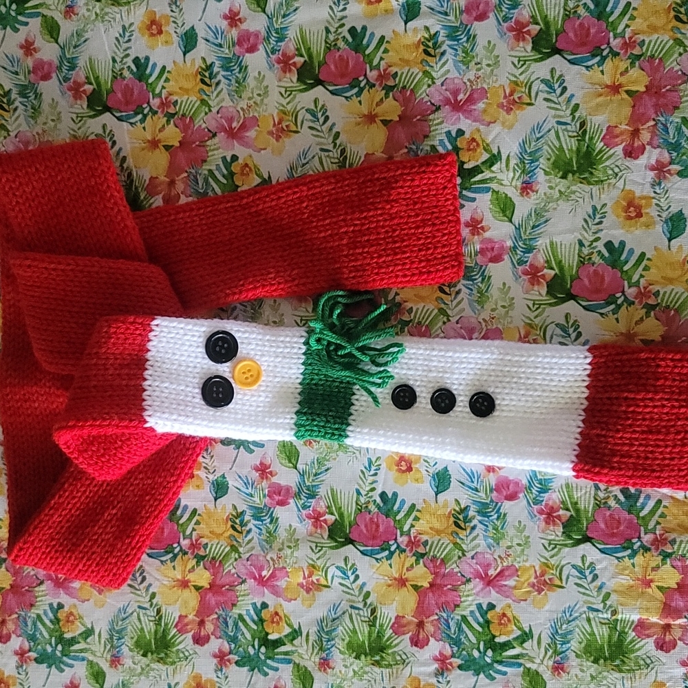 Handmade snowman scarf